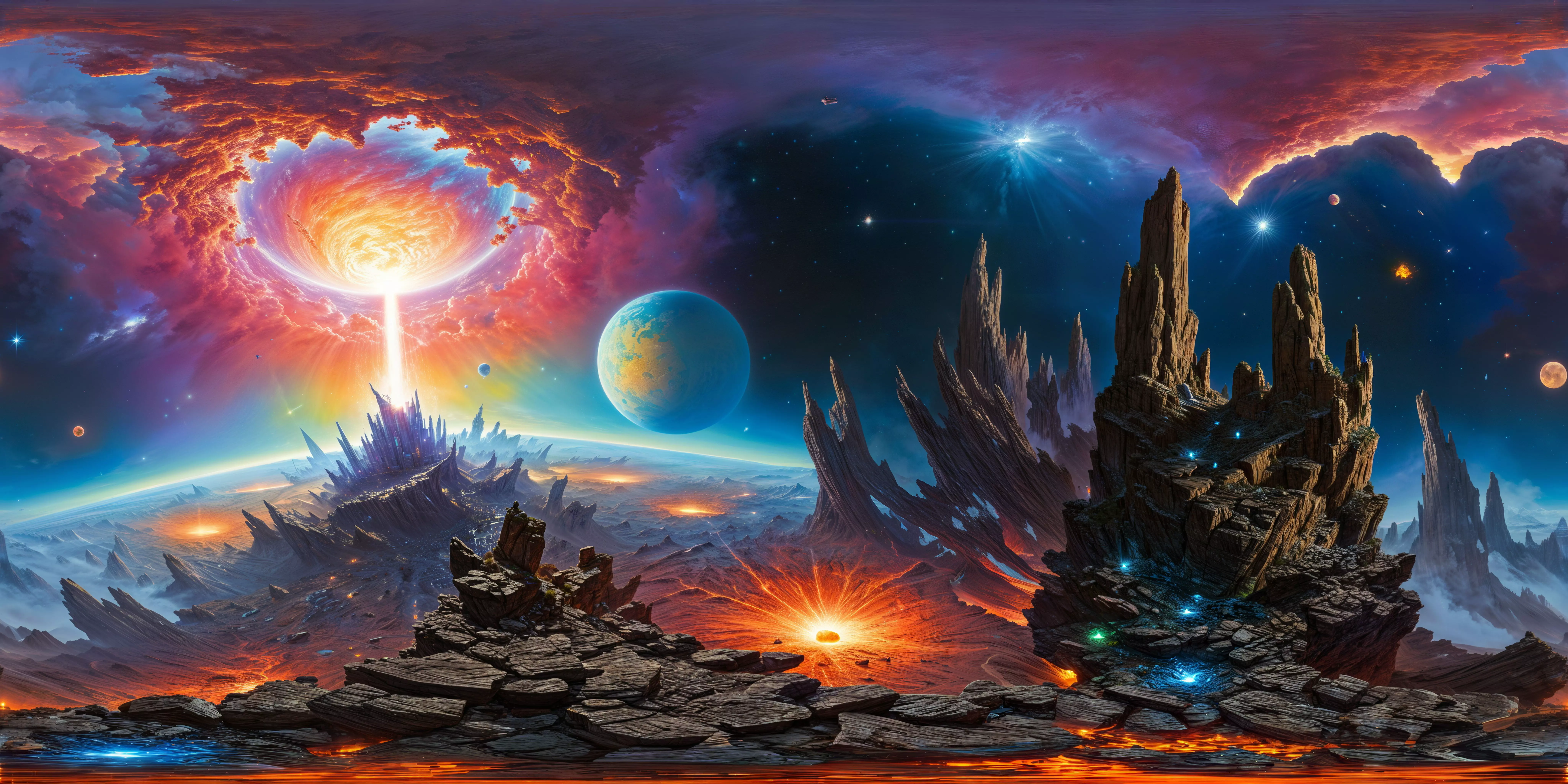 8K HDR Shattered Planetary Remains Background 3D model_0