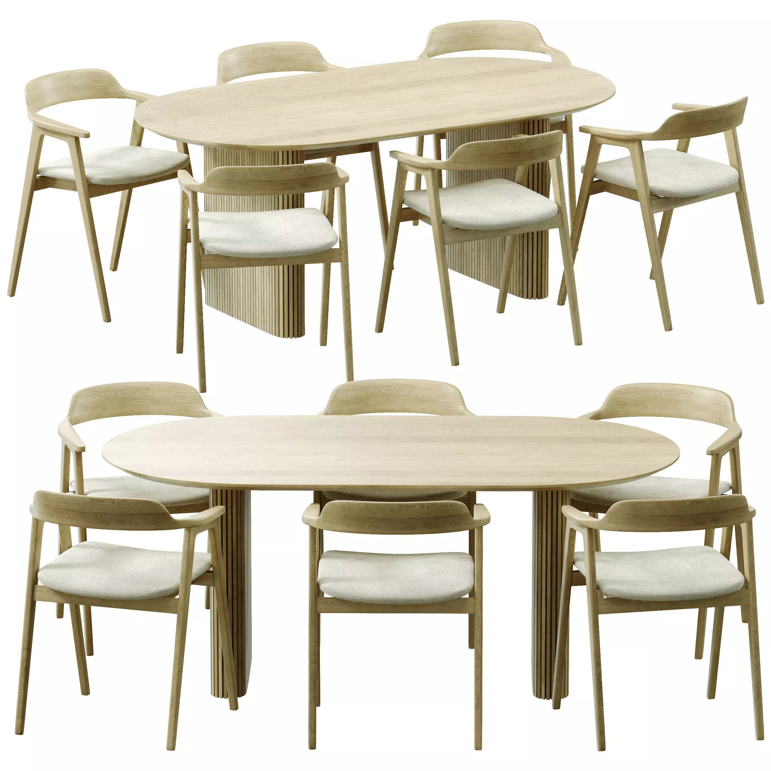Santiago table Seoul chair 3D model