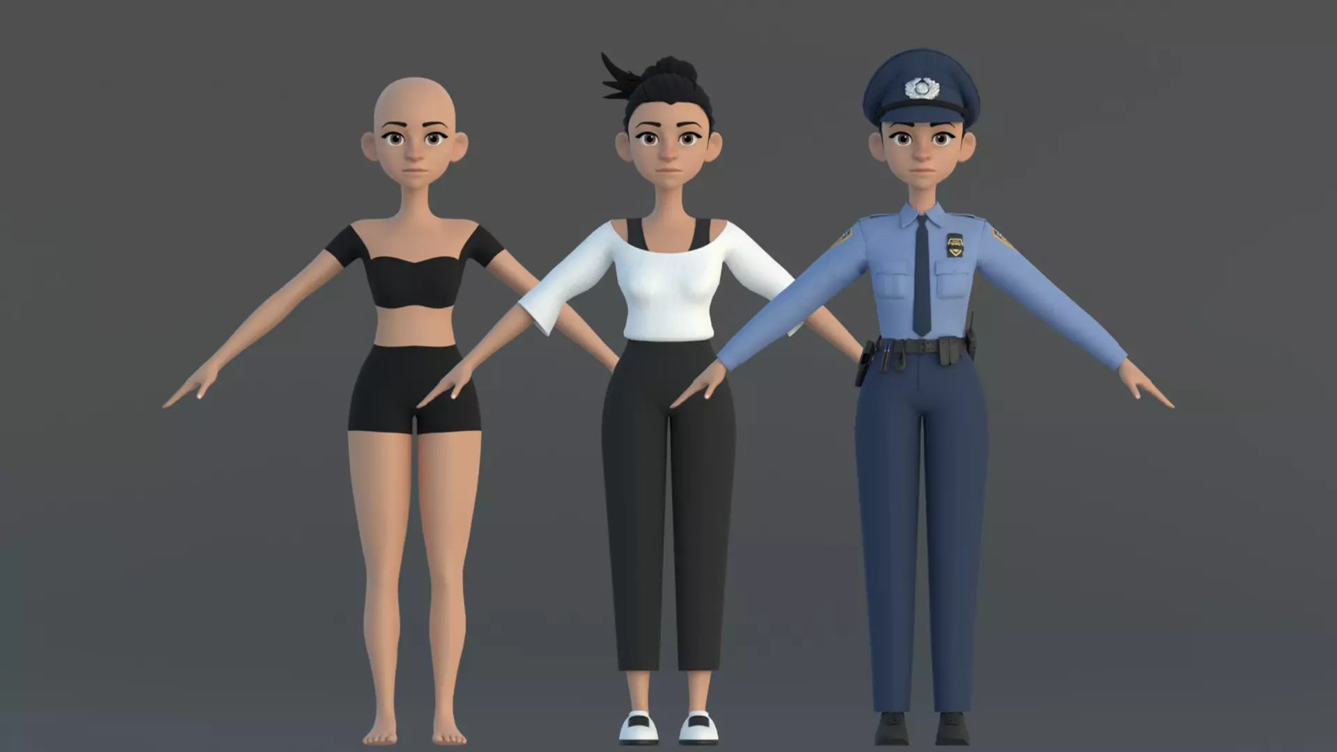 Grace Cartoon Female Character 3D model