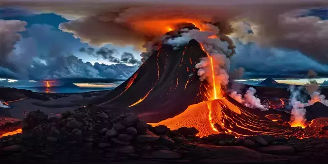 8K HDR Volcanic Eruption Background 3D model