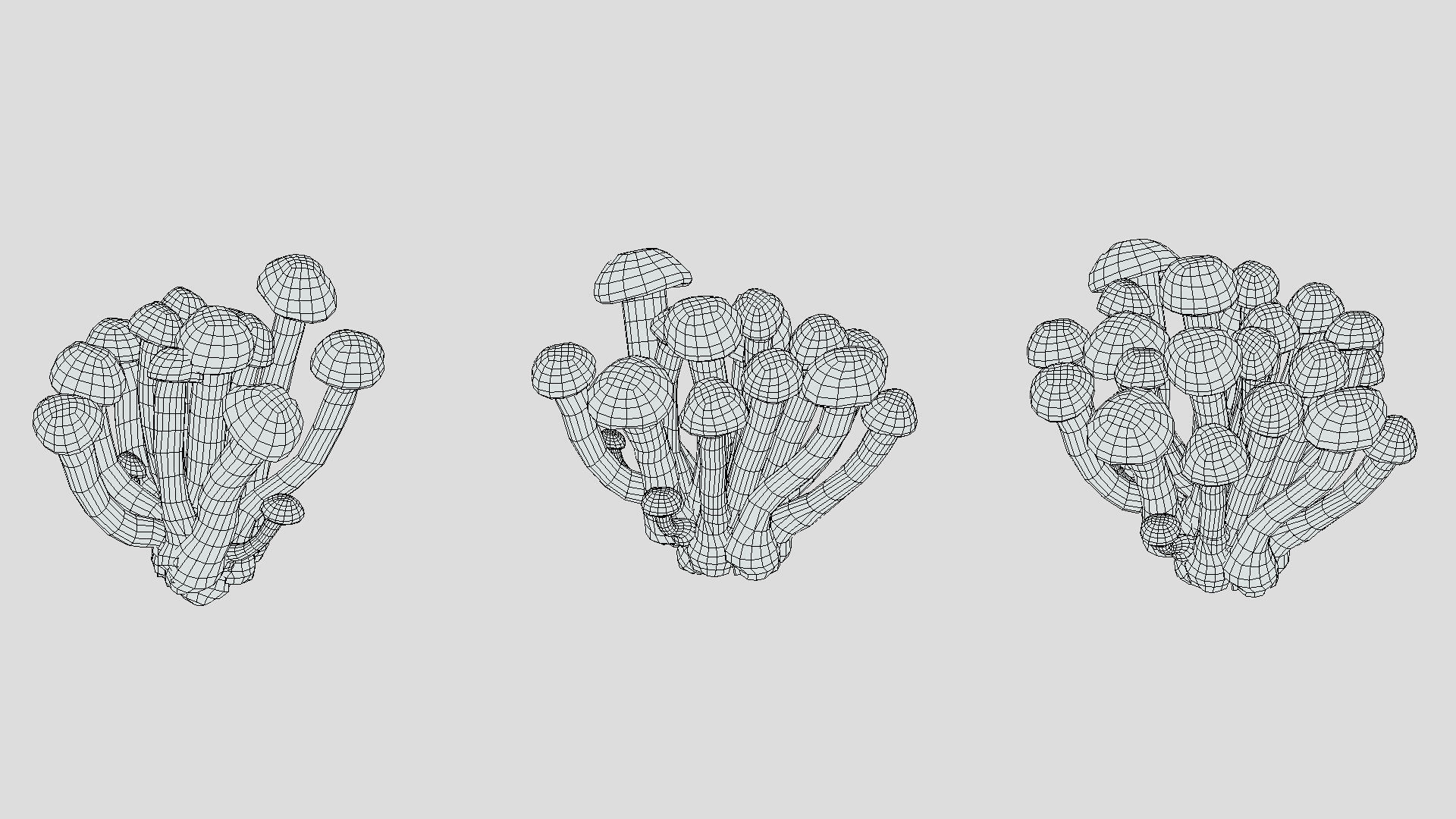 Beech Mushroom Low Poly 3D model_9