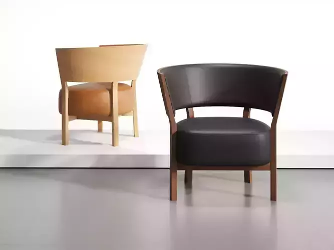 Tosai Lounge Chair with Upholstered Seat and Back