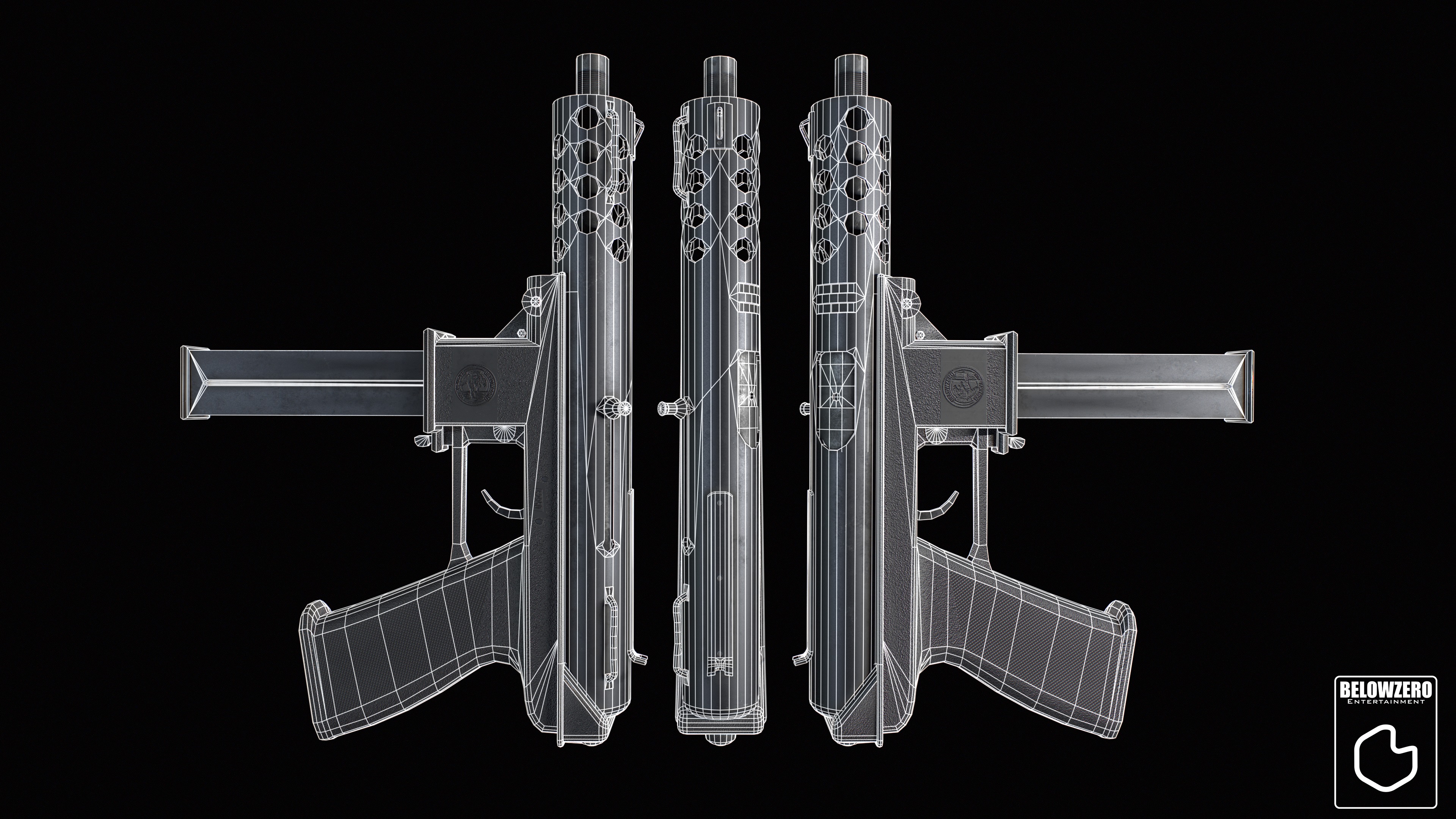 Tec-9 Low-poly 3D model_1