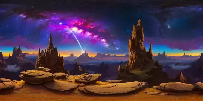 8K HDR Barren Alien Landscape Background