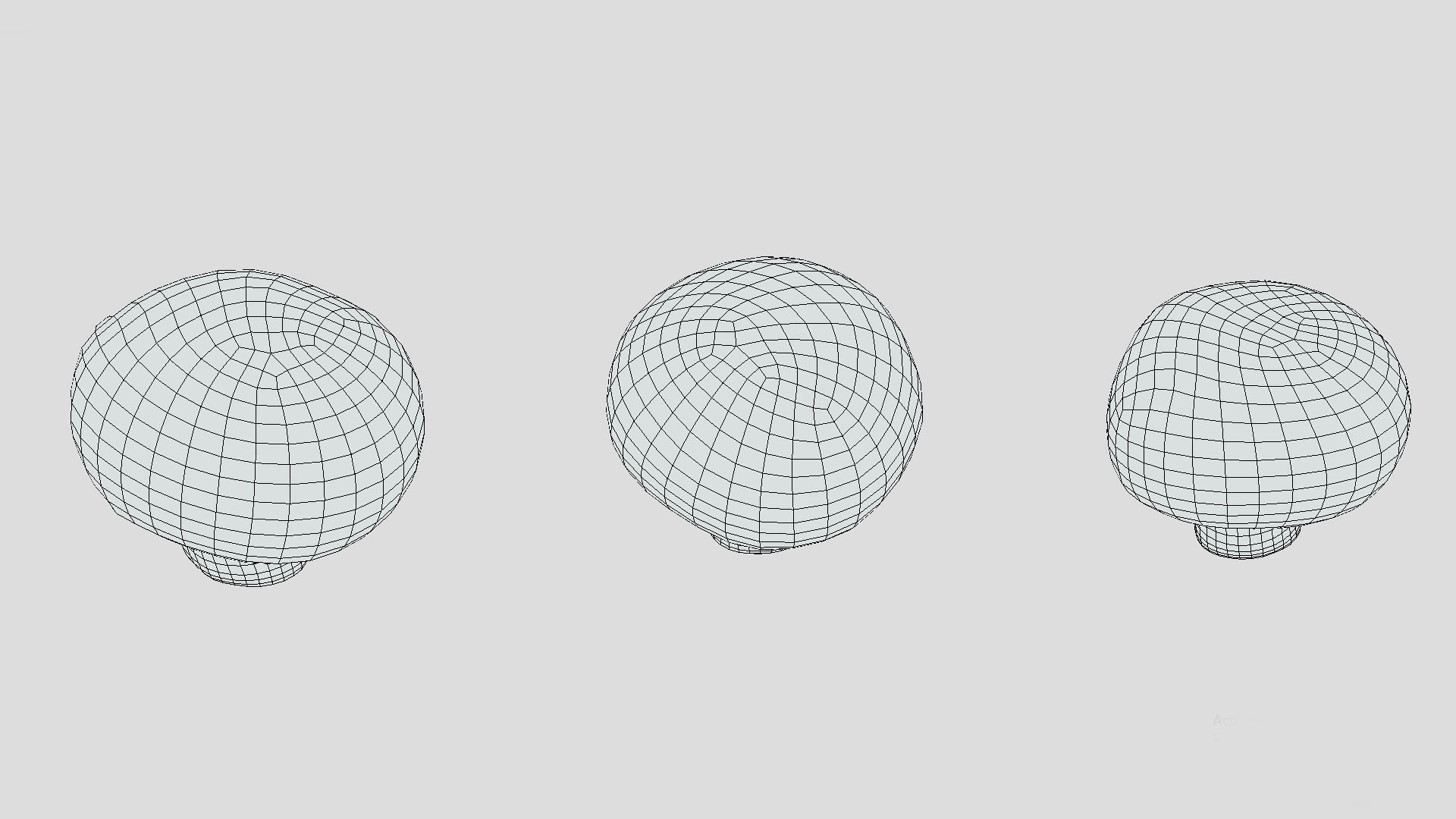 Button Mushroom Low Poly 3D model_10