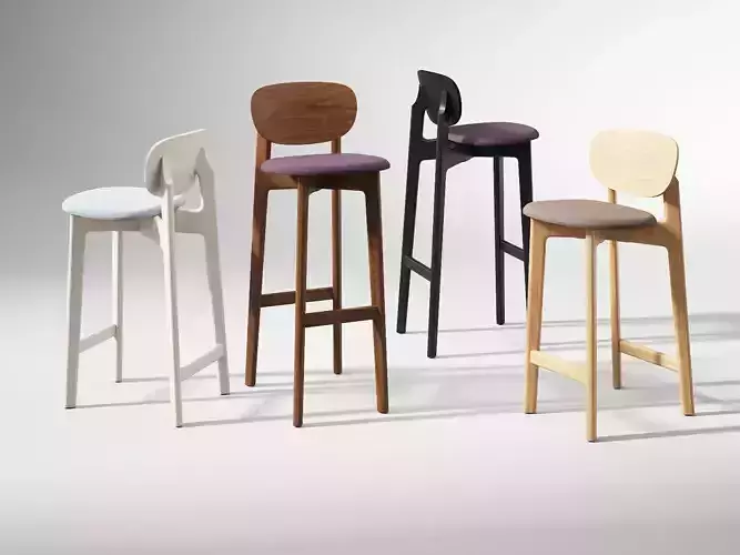 Zenso Bar Chairs with Upholstered Seat