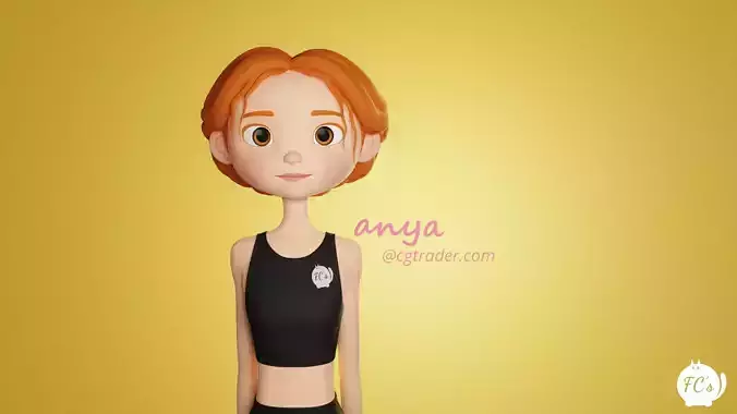 anya cartoon female teen kid character