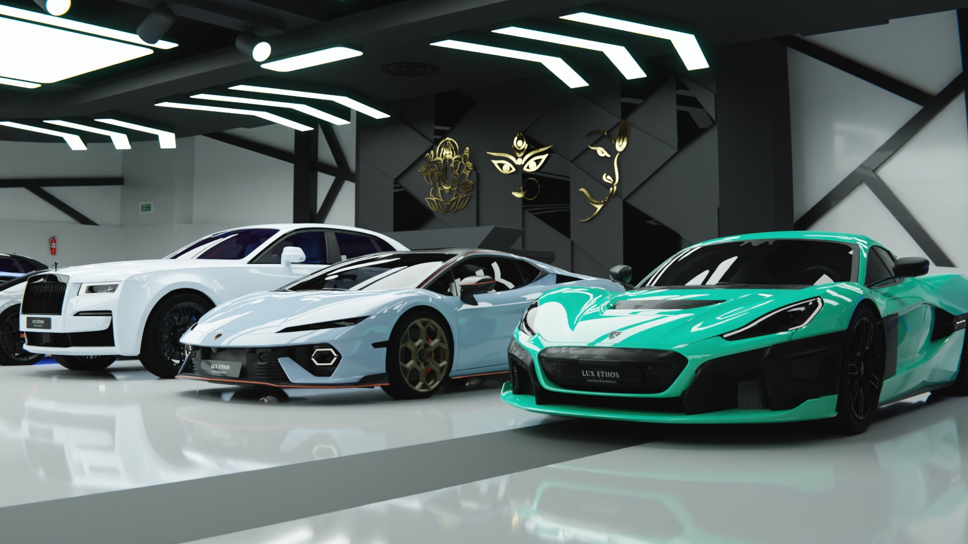 LUX ETHOS Bespoke Automotive ATELIER Showroom Car Photo Studio 3D model_3
