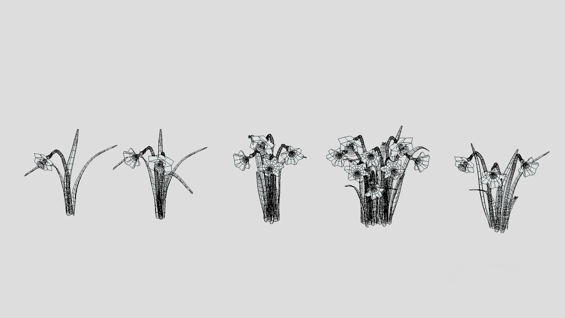 Cool Flame Flower  Low Poly 3D model_10