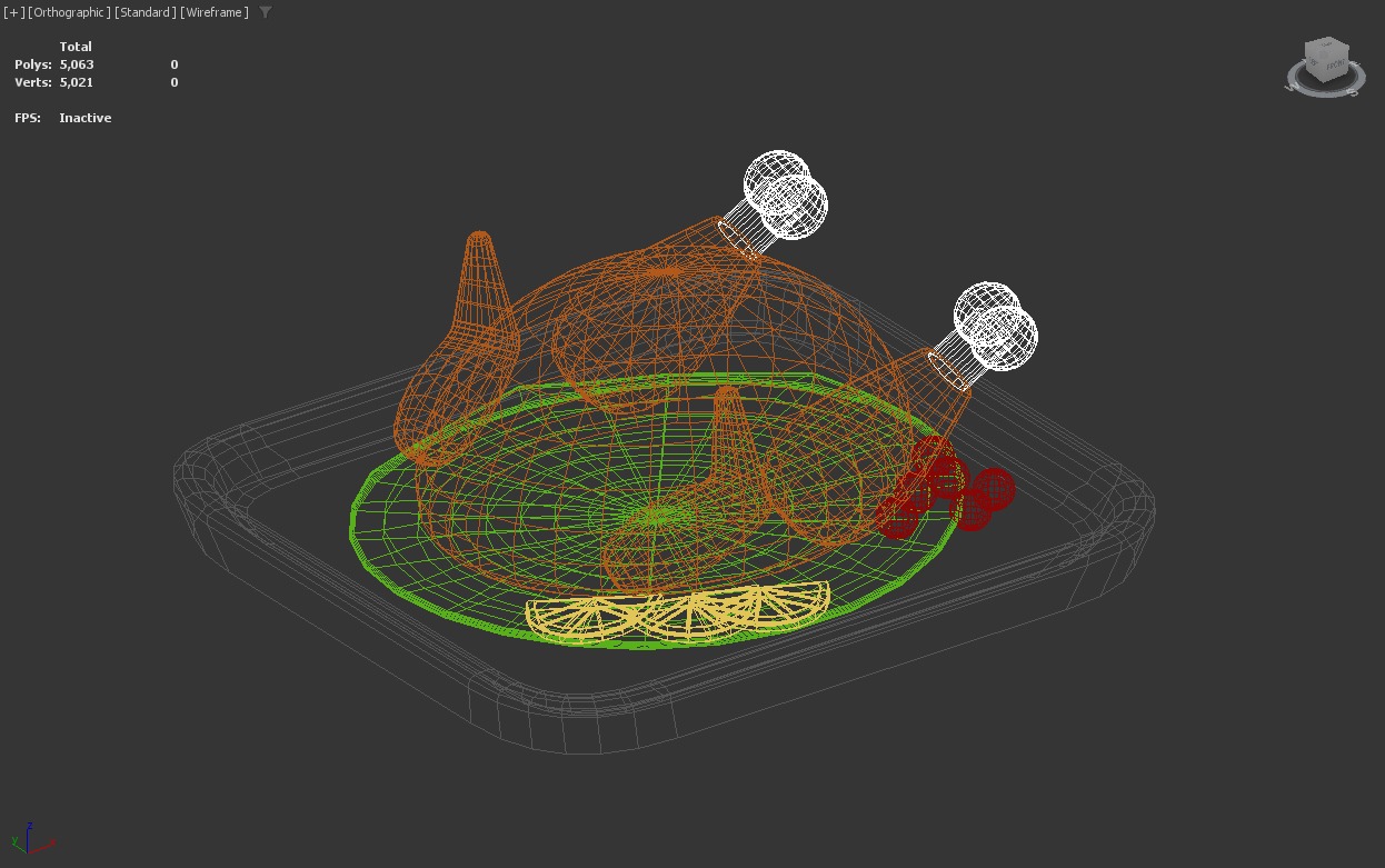 Stylized Low-Poly Roasted Chicken Low-poly 3D model_8
