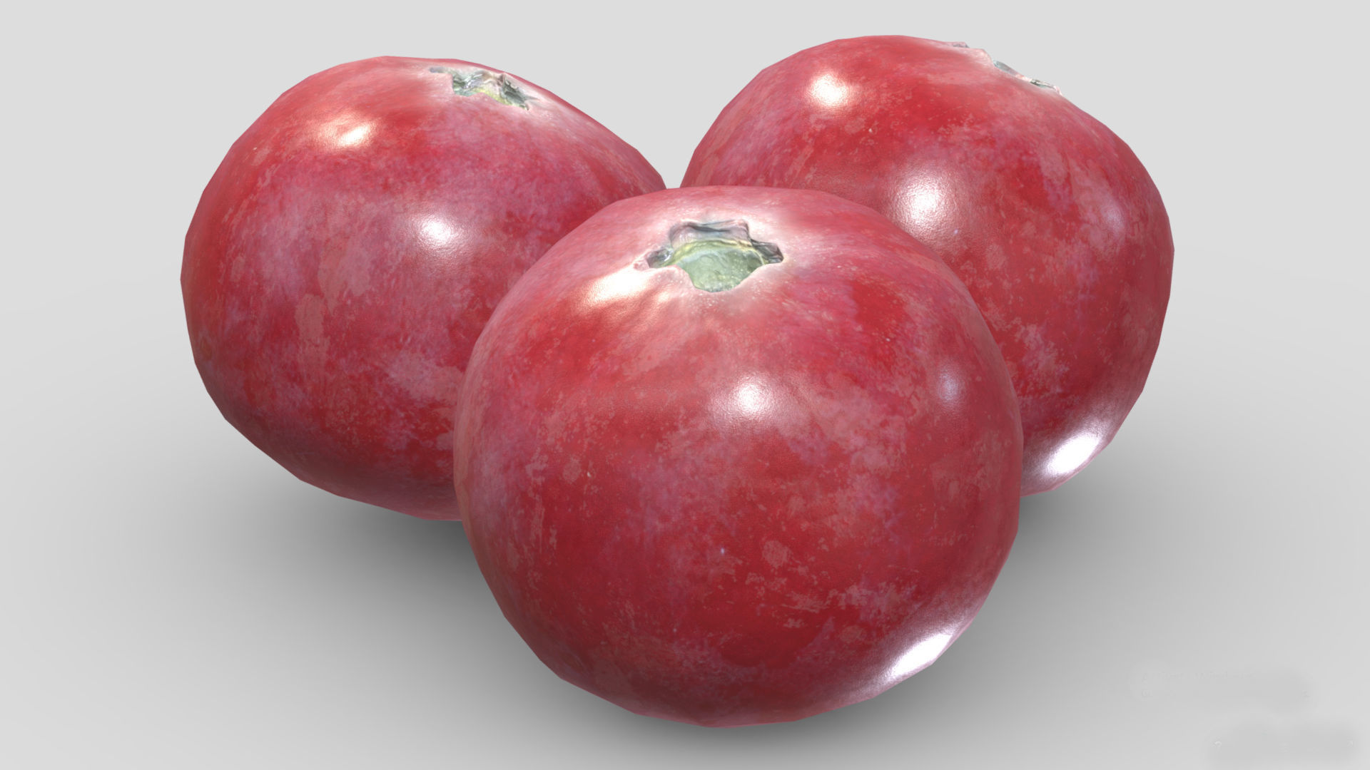 Cranberry Low Poly 3D model_1