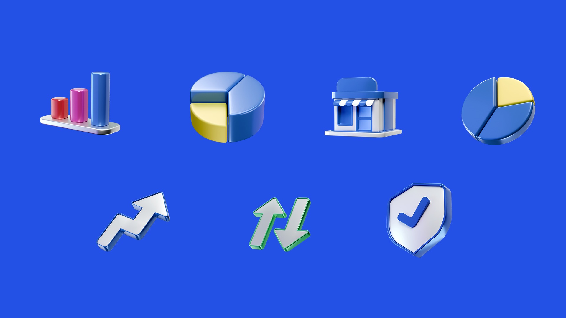Finance 3D Illustration Icons Low Poly 3D model_1