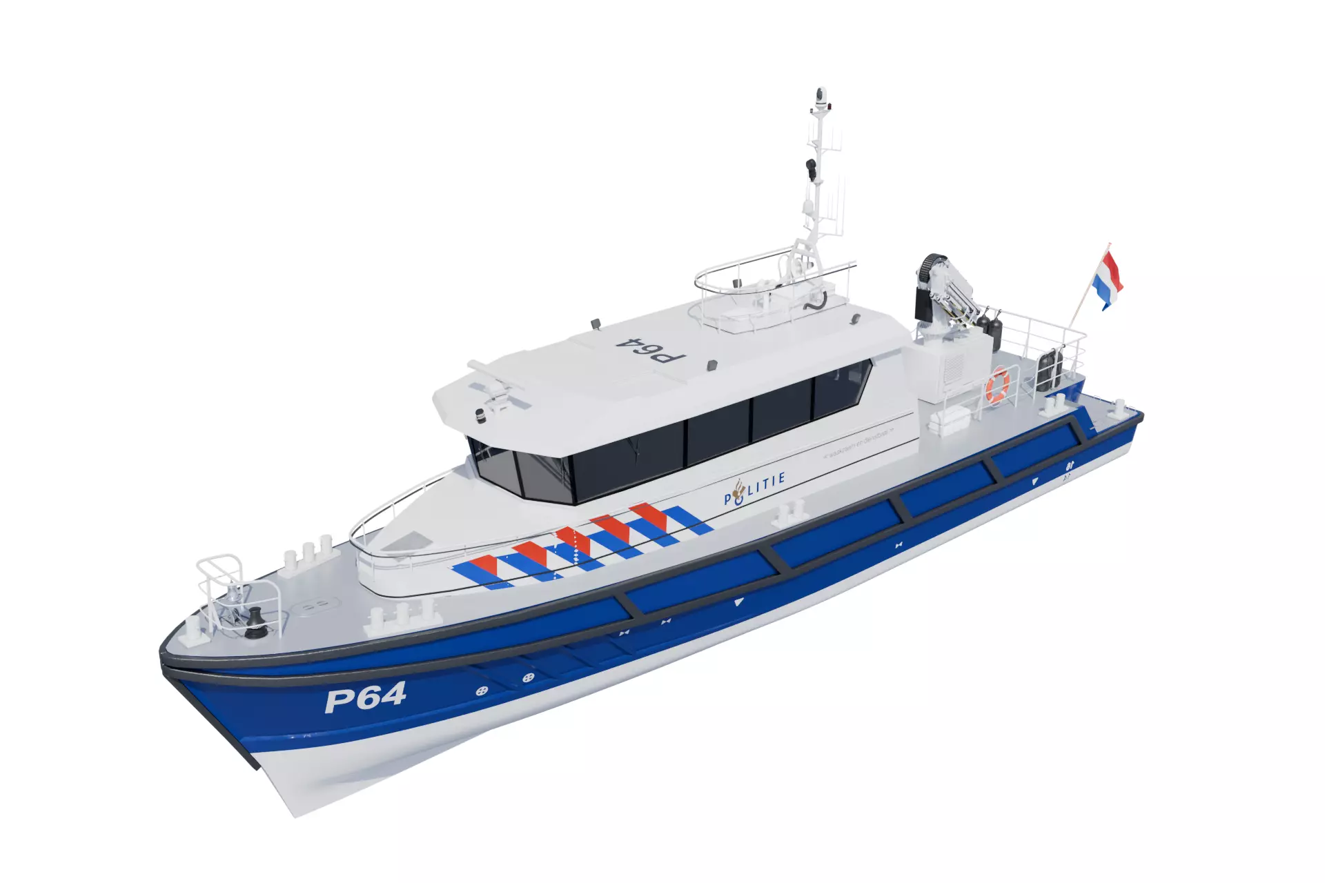 Politieboot P64 3D model_0