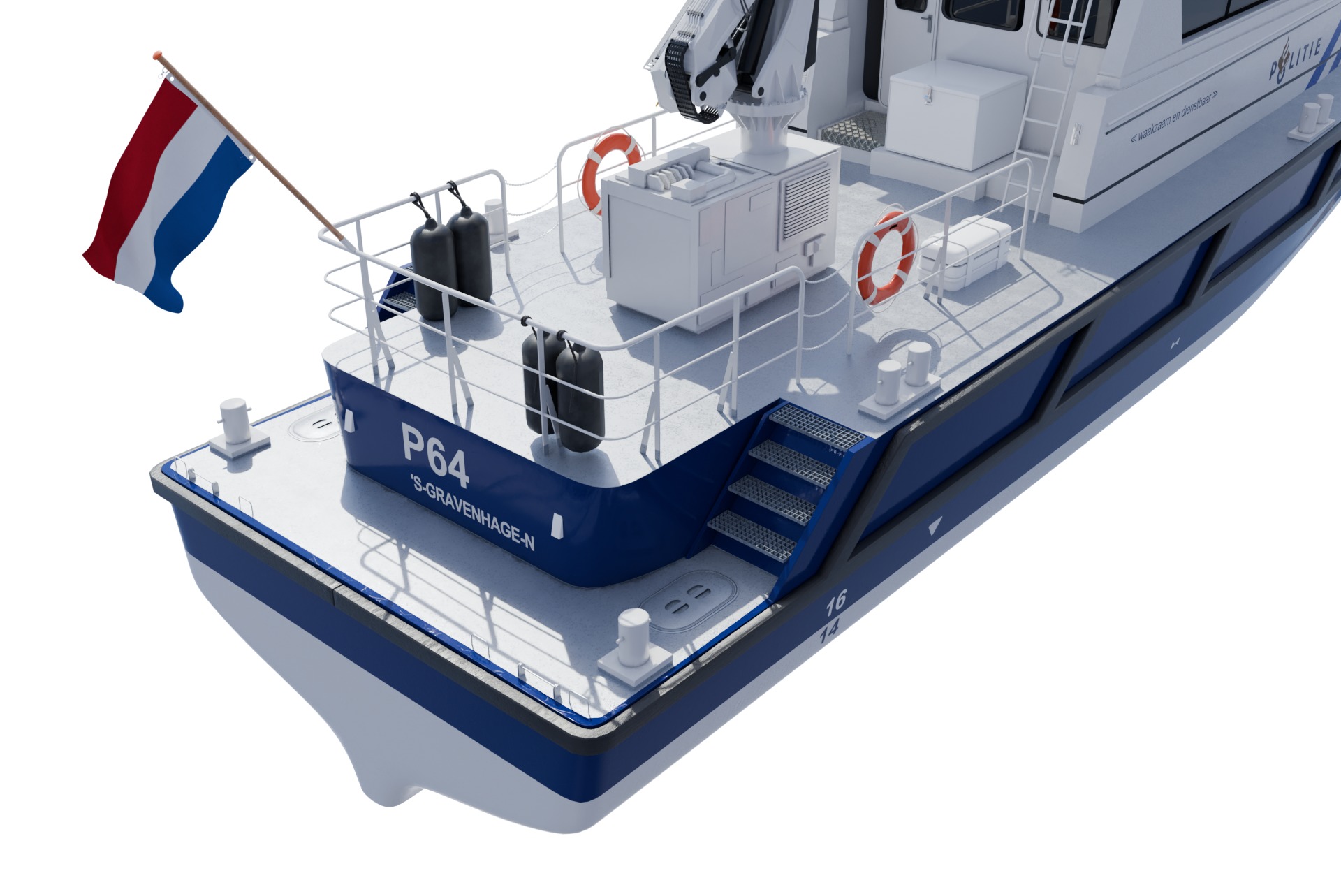 Politieboot P64 3D model_8