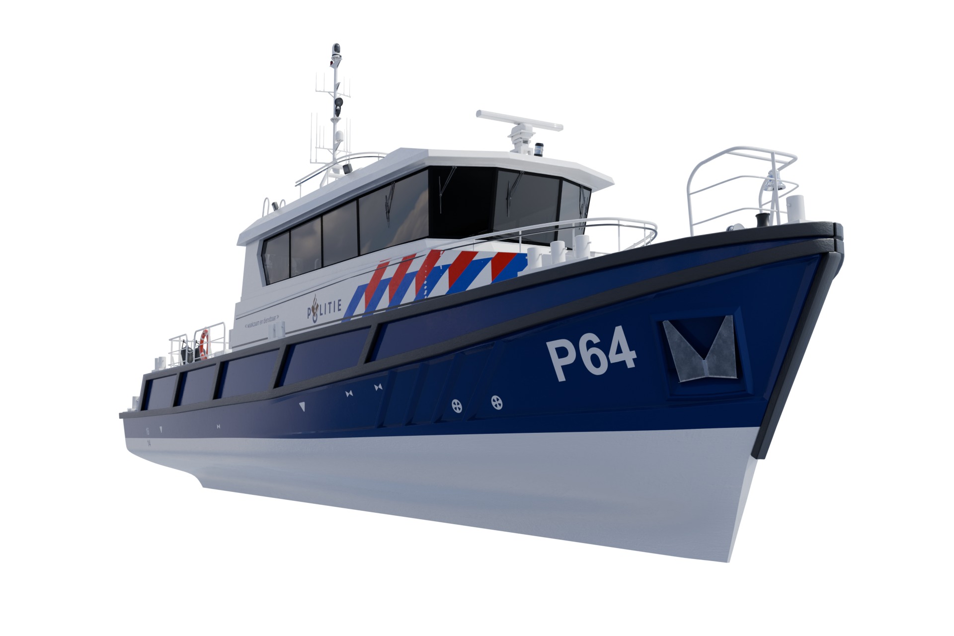 Politieboot P64 3D model_9