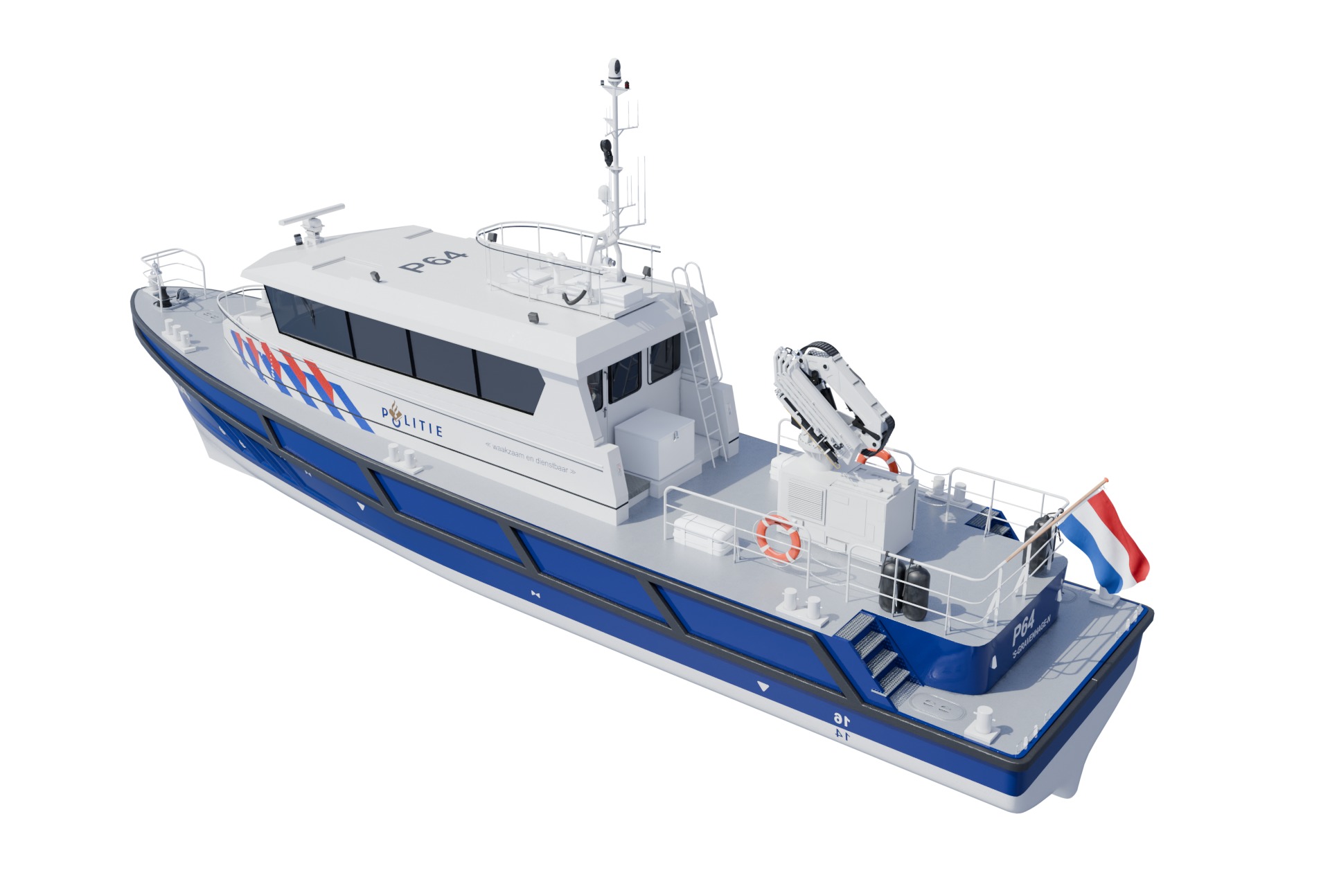 Politieboot P64 3D model_1