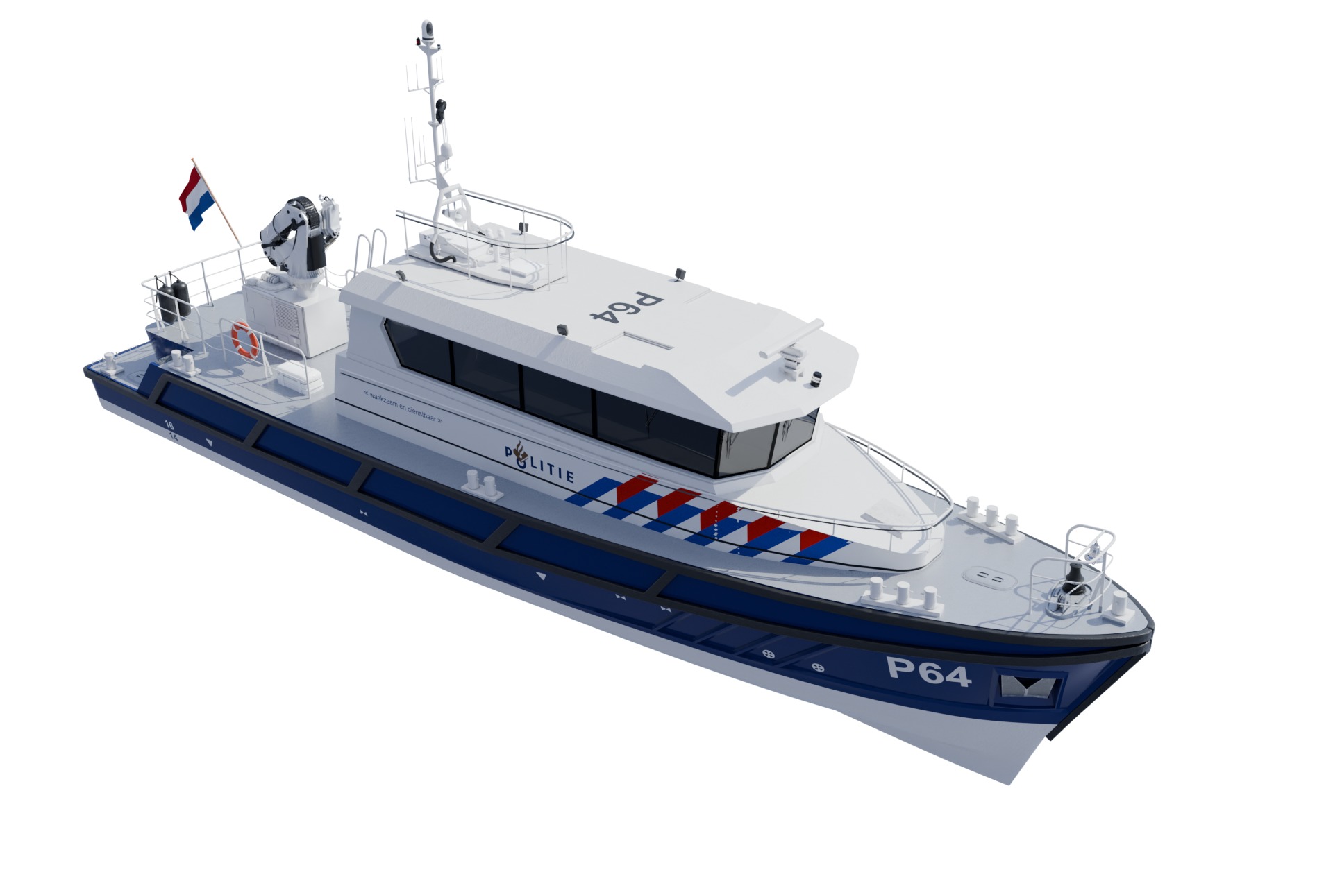 Politieboot P64 3D model_3