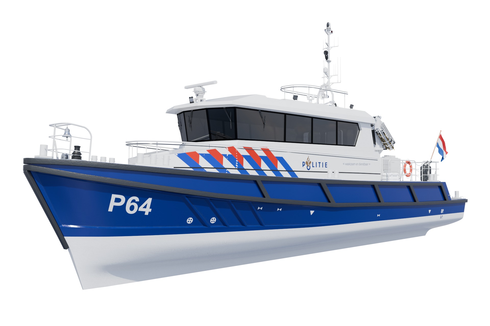 Politieboot P64 3D model_6