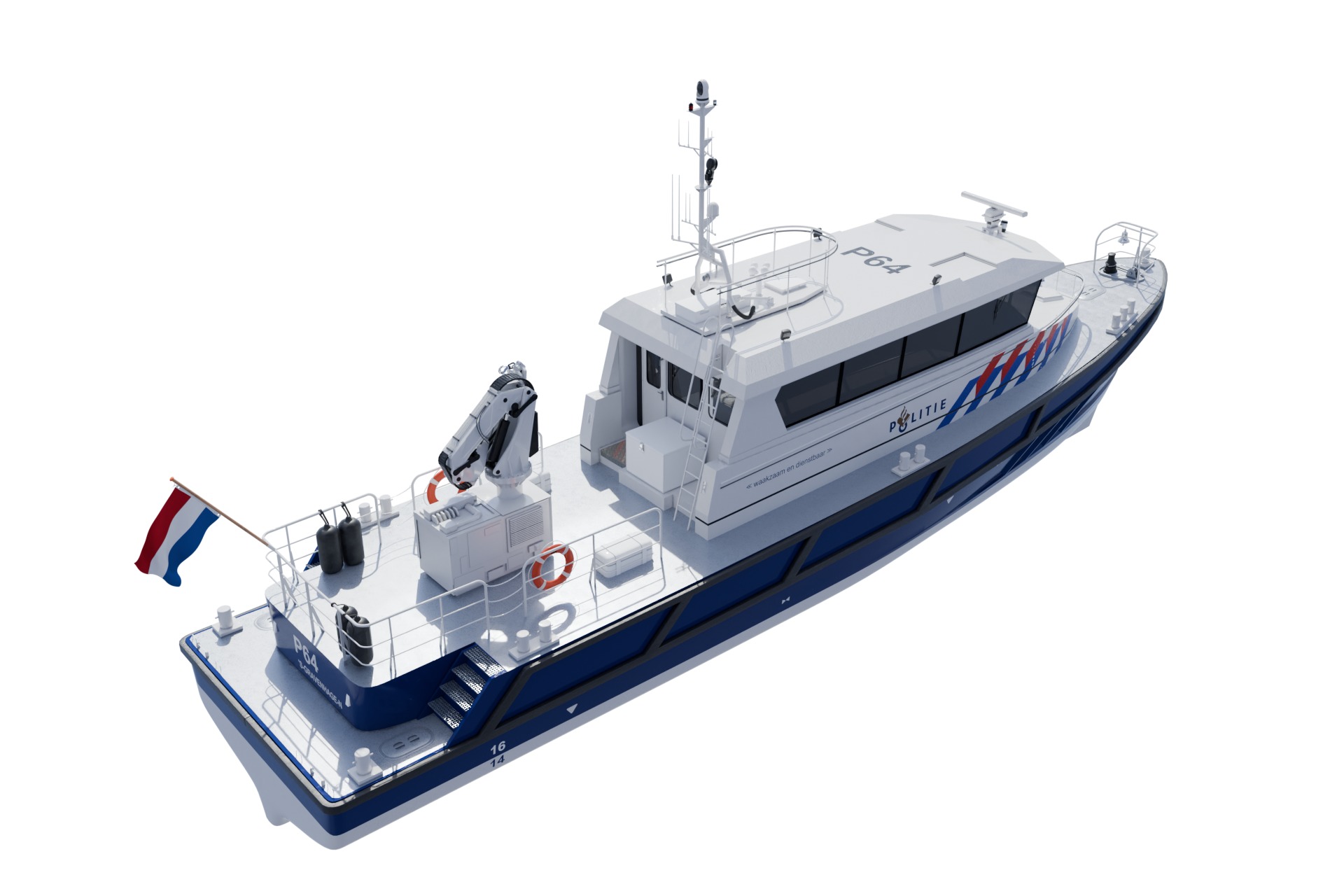 Politieboot P64 3D model_2