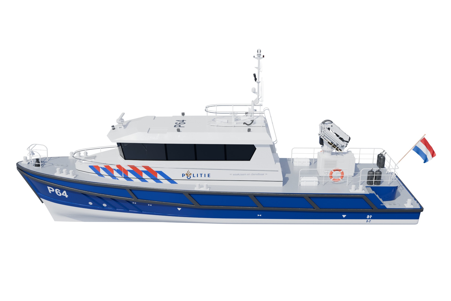 Politieboot P64 3D model_5