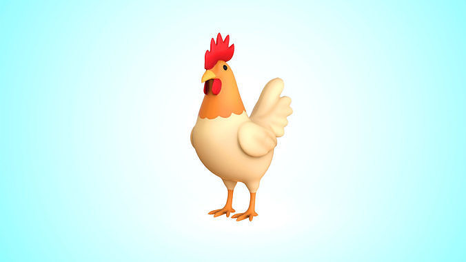 Cartoon Chicken Cute 01 Low-poly 3D model