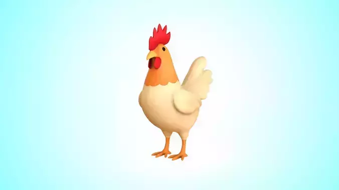 Cartoon Chicken Cute 01 Low-poly 3D model