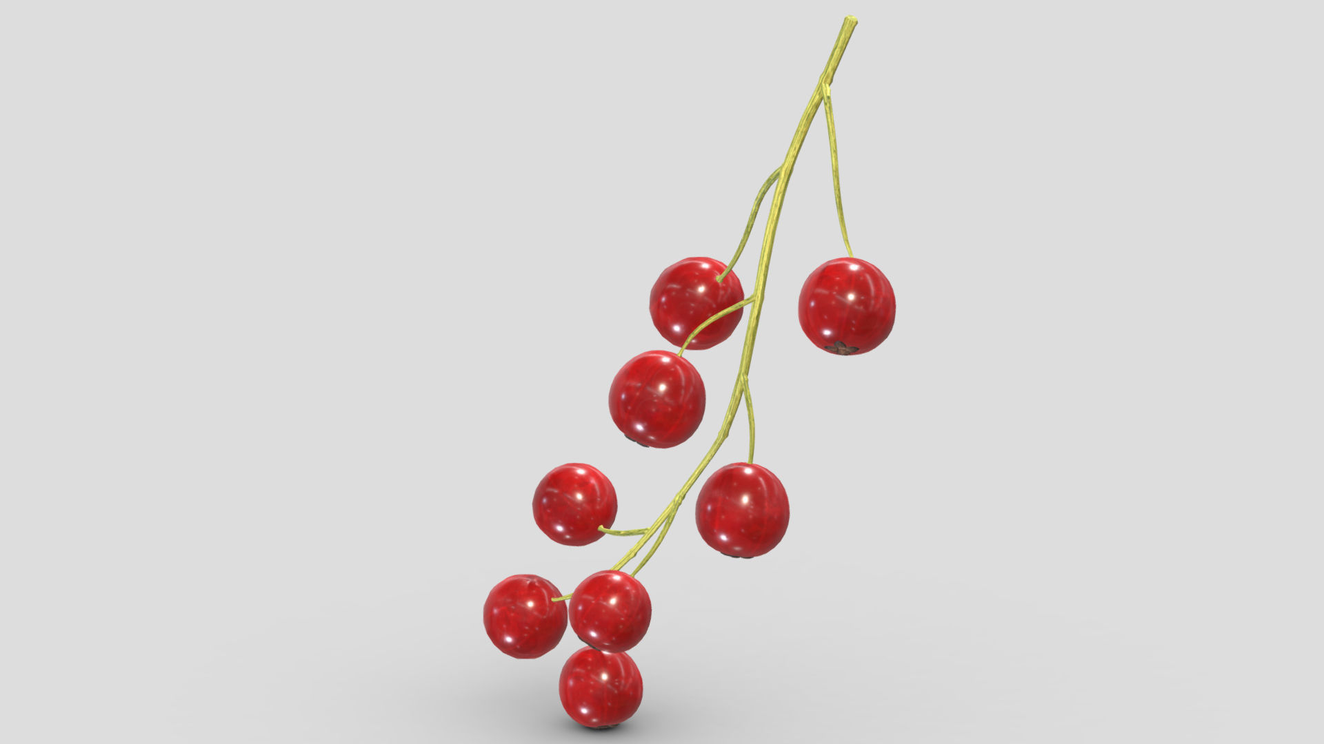 Currants Low Poly 3D model_5