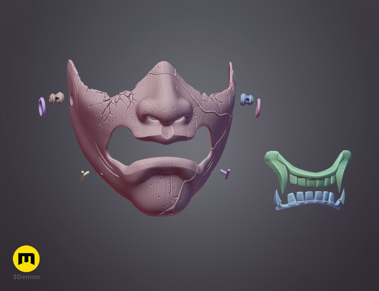 Ghost of Yotei Samurai Mask 3D print model_8