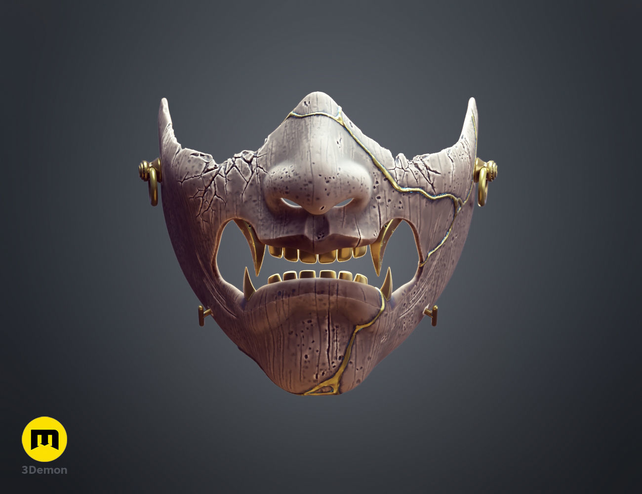 Ghost of Yotei Samurai Mask 3D print model_12