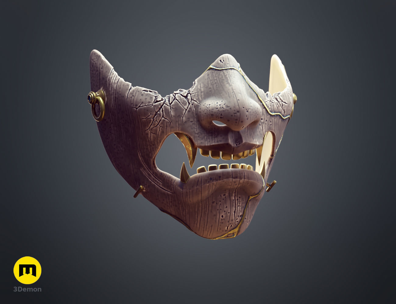 Ghost of Yotei Samurai Mask 3D print model_13