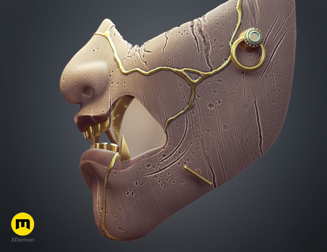 Ghost of Yotei Samurai Mask 3D print model_18