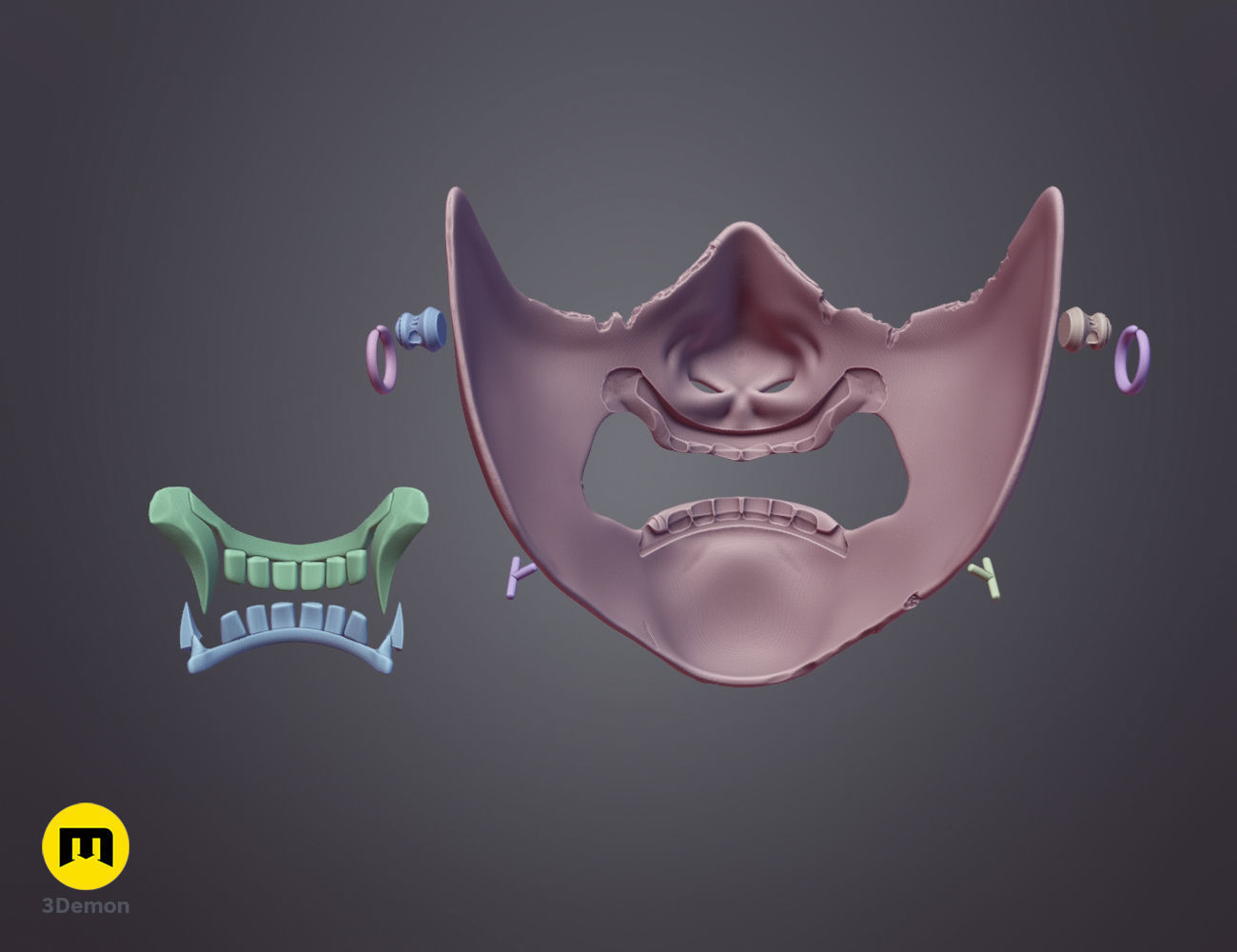 Ghost of Yotei Samurai Mask 3D print model_10