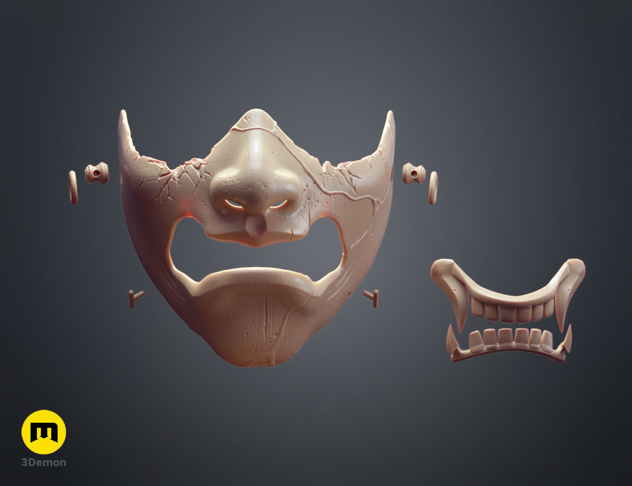 Ghost of Yotei Samurai Mask 3D print model_20