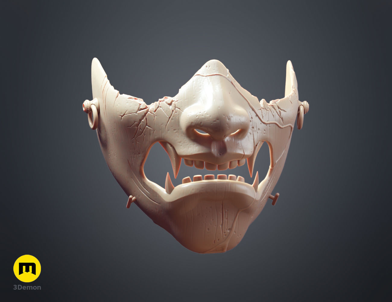 Ghost of Yotei Samurai Mask 3D print model_19