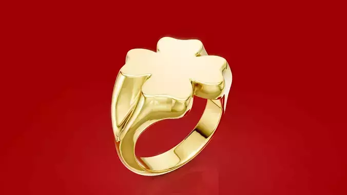 Flower Top Profile Signet Ring