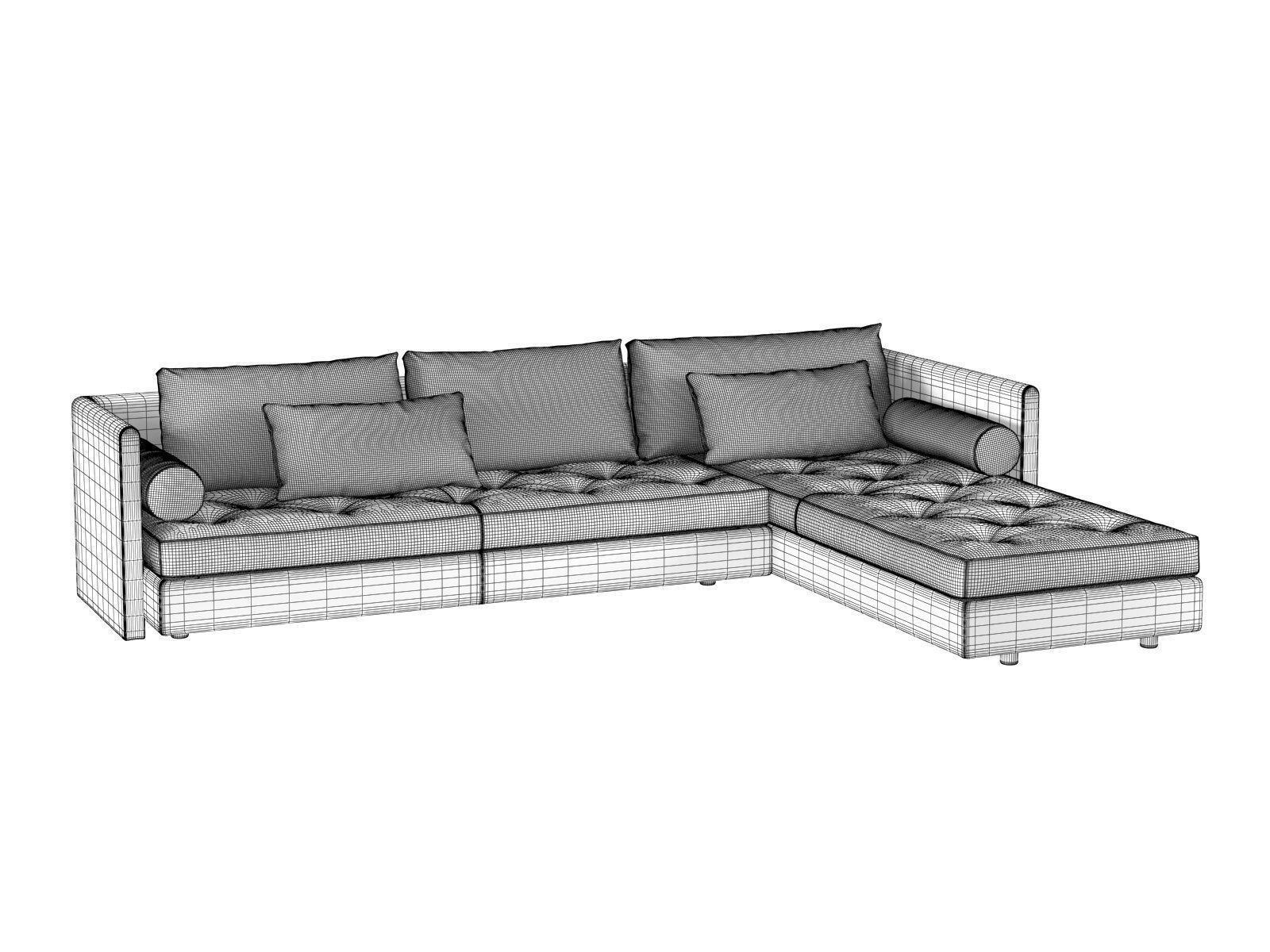 Nomade 2 Corner Sofa 3D model_12