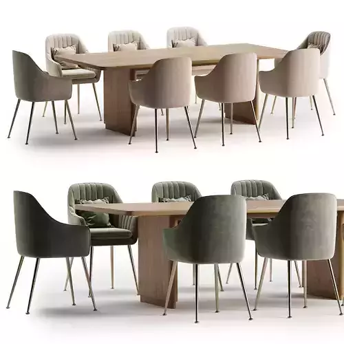 Luxurious chair rina table 3D model