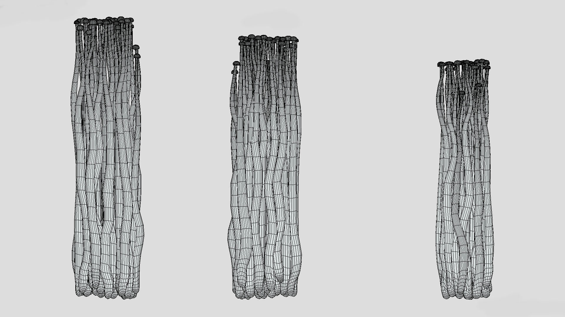Enoki Mushroom Low PolyAC 3D model_9