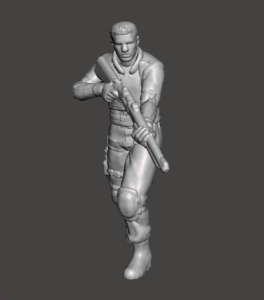 RE1 CHRIS WITH SHOTGUN MINIATURE MODEL HORROR OR SCIFI GAMES RPG 3D print model_1