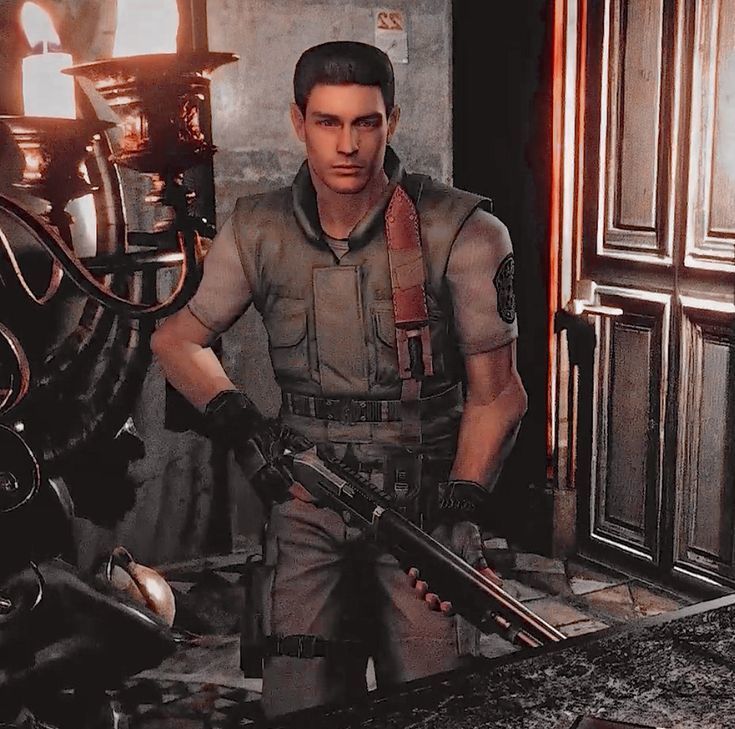 RE1 CHRIS WITH SHOTGUN MINIATURE MODEL HORROR OR SCIFI GAMES RPG 3D print model_9