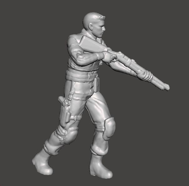 RE1 CHRIS WITH SHOTGUN MINIATURE MODEL HORROR OR SCIFI GAMES RPG 3D print model_4