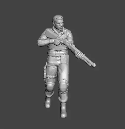 RE1 CHRIS WITH SHOTGUN MINIATURE MODEL HORROR OR SCIFI GAMES RPG 3D print model