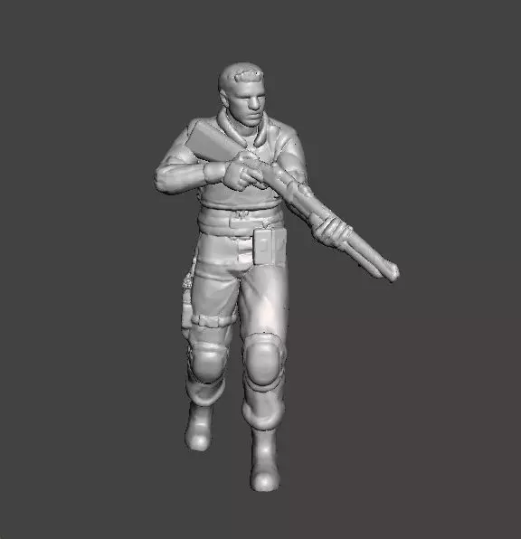 RE1 CHRIS WITH SHOTGUN MINIATURE MODEL HORROR OR SCIFI GAMES RPG 3D print model_0