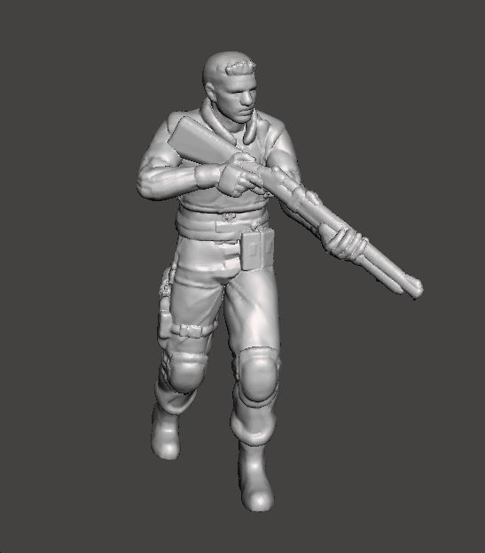 RE1 CHRIS WITH SHOTGUN MINIATURE MODEL HORROR OR SCIFI GAMES RPG 3D print model_2