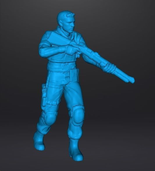 RE1 CHRIS WITH SHOTGUN MINIATURE MODEL HORROR OR SCIFI GAMES RPG 3D print model_11