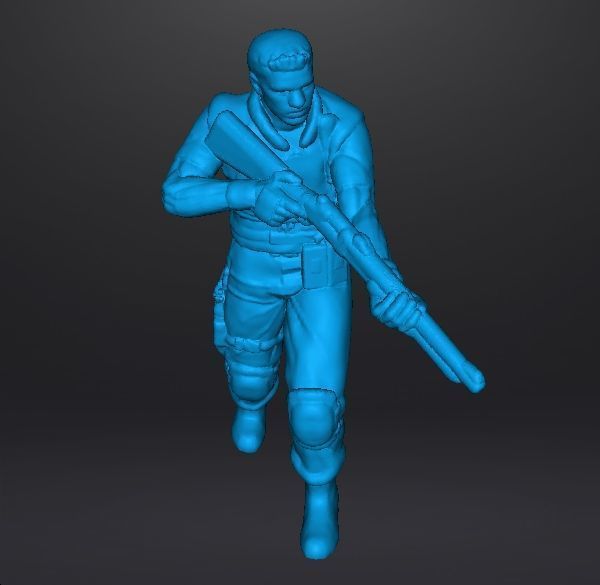 RE1 CHRIS WITH SHOTGUN MINIATURE MODEL HORROR OR SCIFI GAMES RPG 3D print model_12
