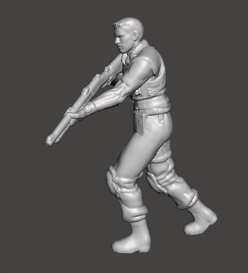 RE1 CHRIS WITH SHOTGUN MINIATURE MODEL HORROR OR SCIFI GAMES RPG 3D print model_5