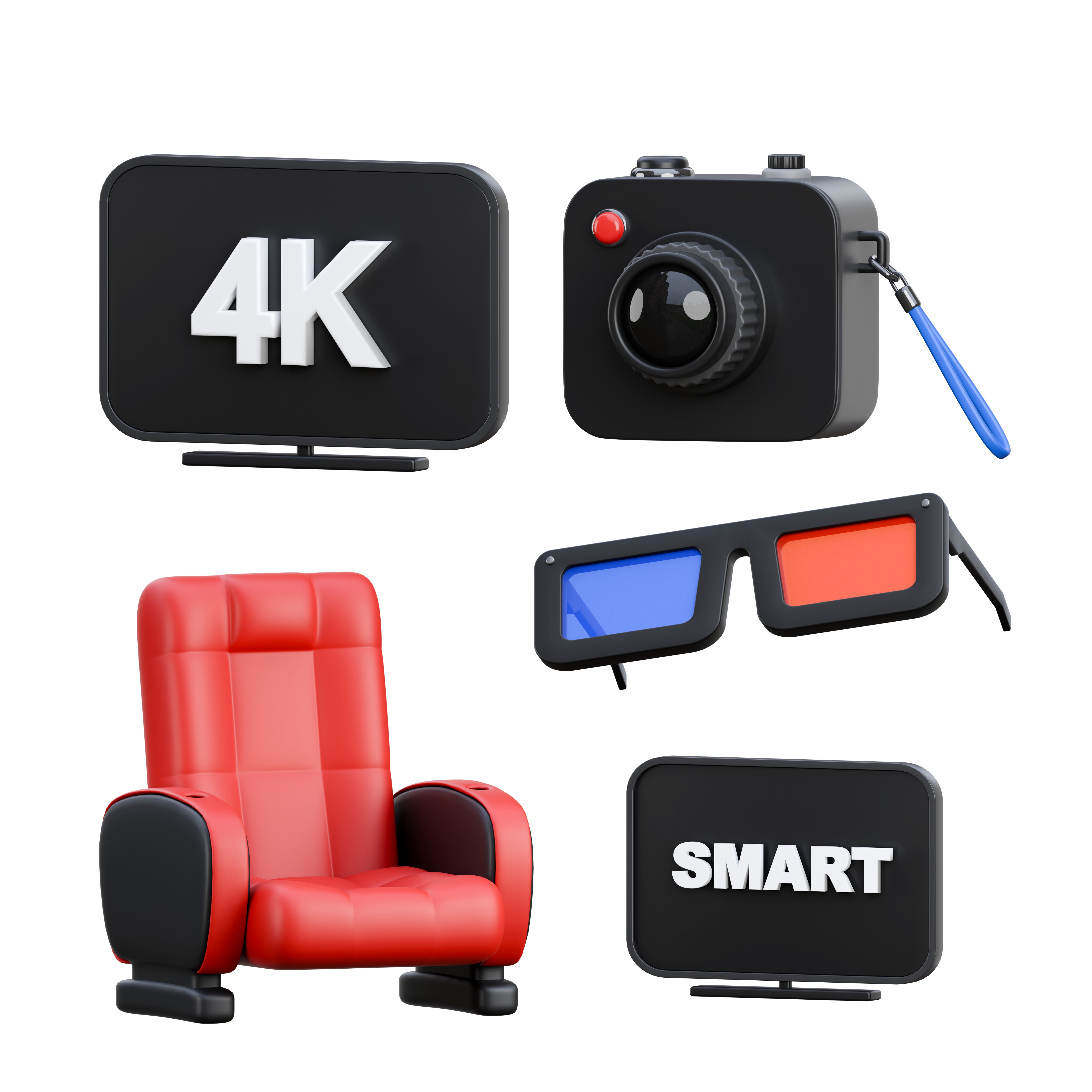 Cinema 3D Icon Illustration 3D model_4