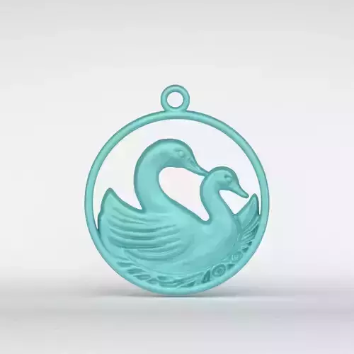 Swan Couple Pendant 3D print model