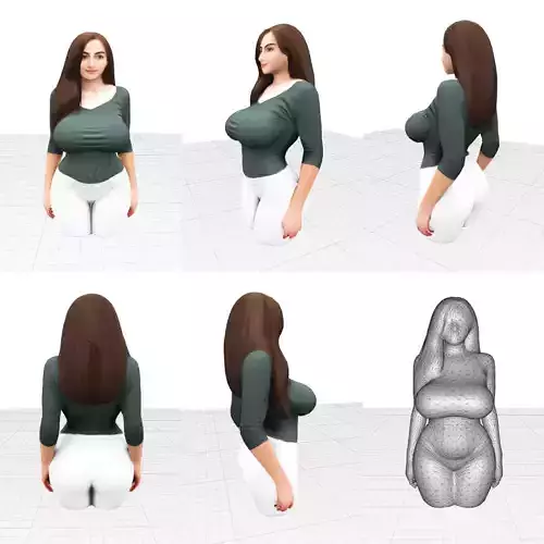 Whimsical Fashionista Female 3D model